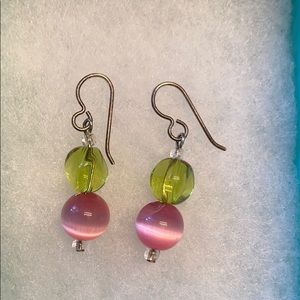 Pink and Green Earrings